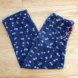 Gray & pink VS floral fleece pajama pants